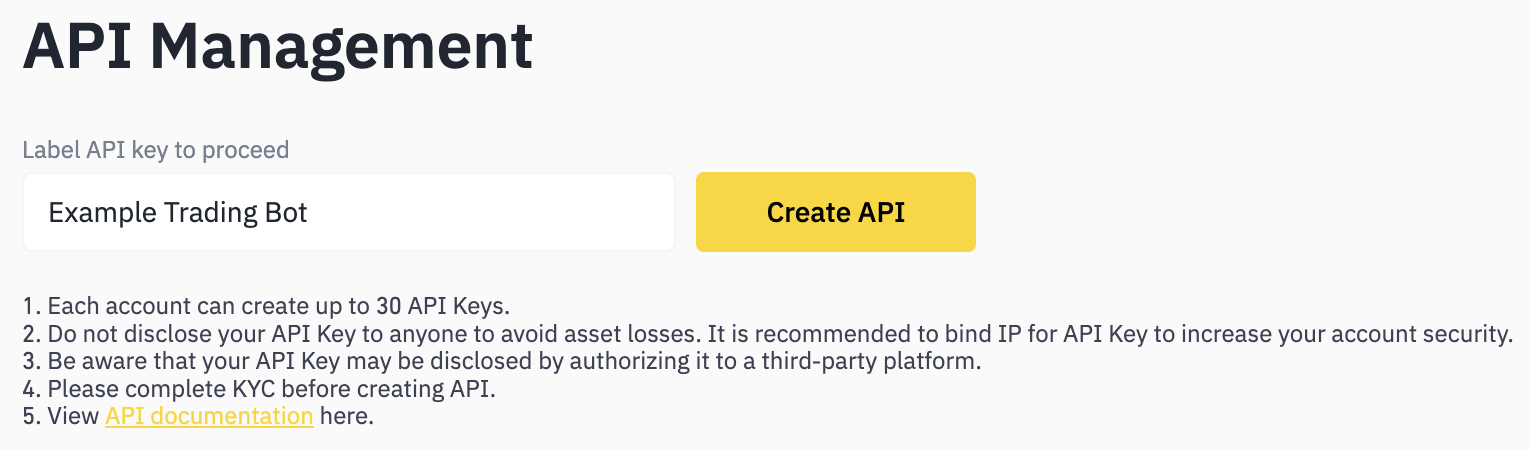 Create API Key